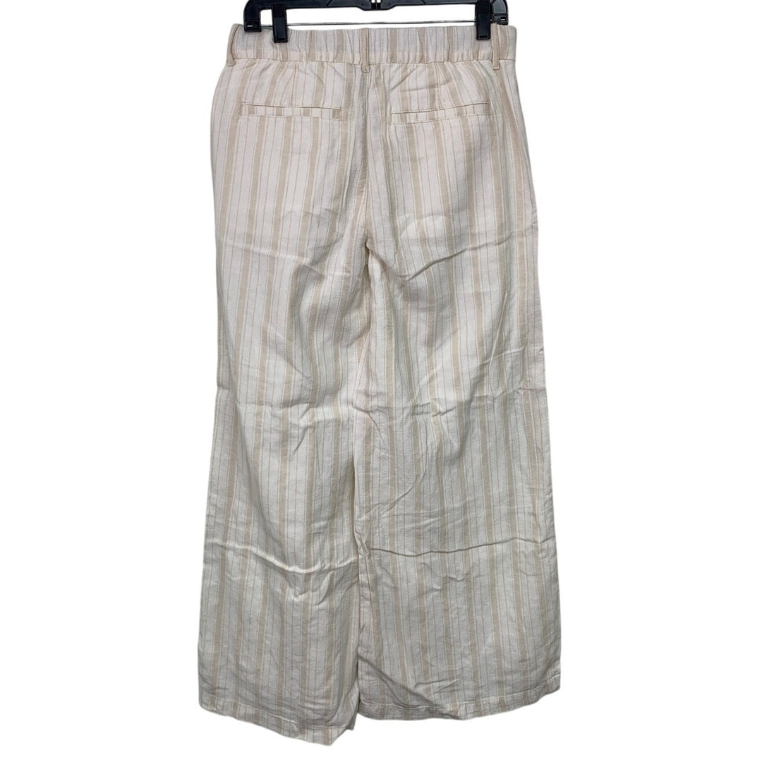 New American Eagle Womens Size 4 Striped High Rise Linen Trouser Wide Leg Pants