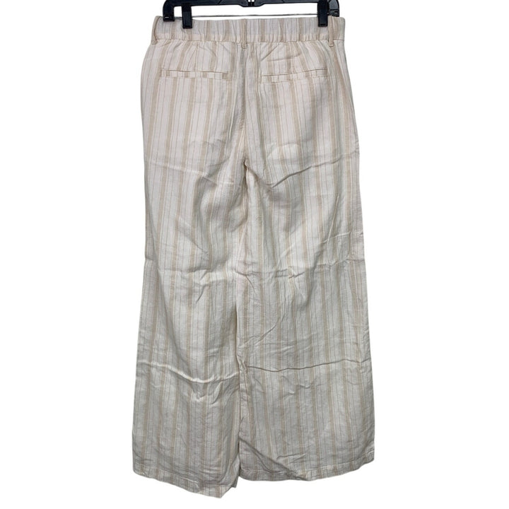 New American Eagle Womens Size 4 Striped High Rise Linen Trouser Wide Leg Pants