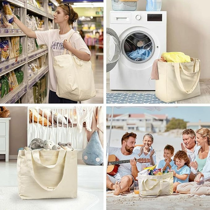 New Hand Printed Love Brings Us Home VitaSerena XL Canvas Grocery 10GAL Tote Bag