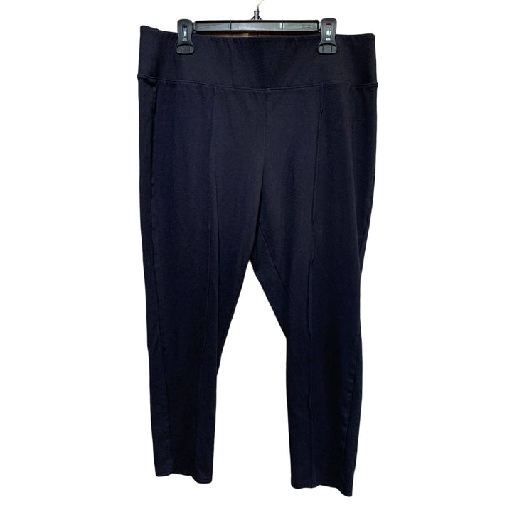 Nine West Womens XXL Basic Black Rayon Blend Seamed Front Stretch Leggings