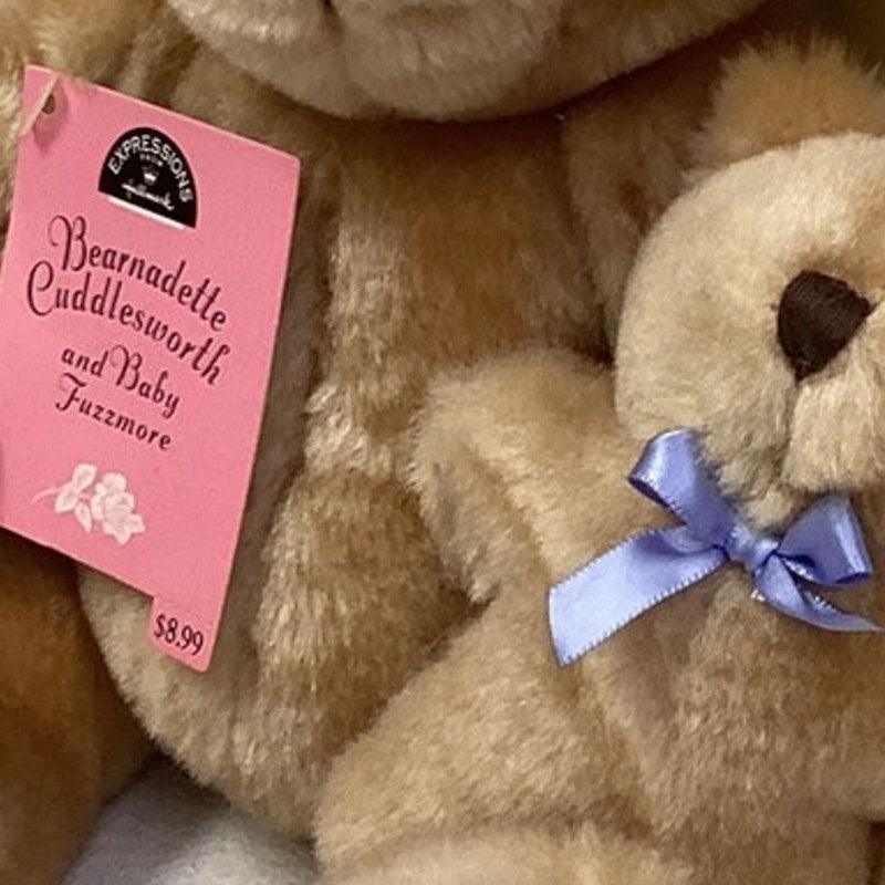 Vintage Hallmark Cards Bearnadette Cuddlesworth &amp; Baby Fuzzmore Stuffed Bears