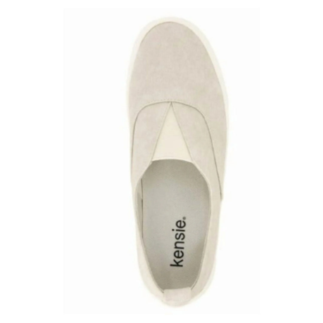 Kensie Womens Size 9 Beige Salia Slip On Flexible Comfort Sneaker Shoes