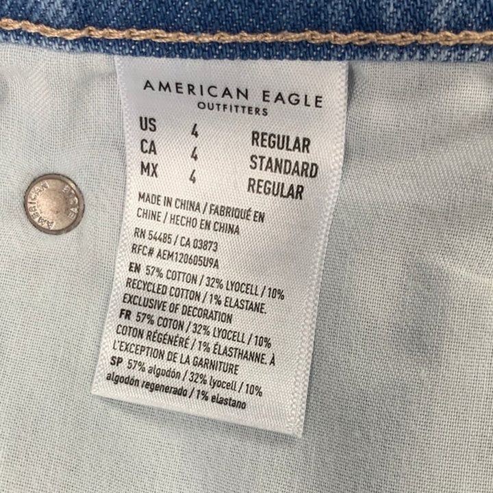 New American Eagle Womens Size 4 Regular Stretch 90s Skinny Denim Blue Jeans