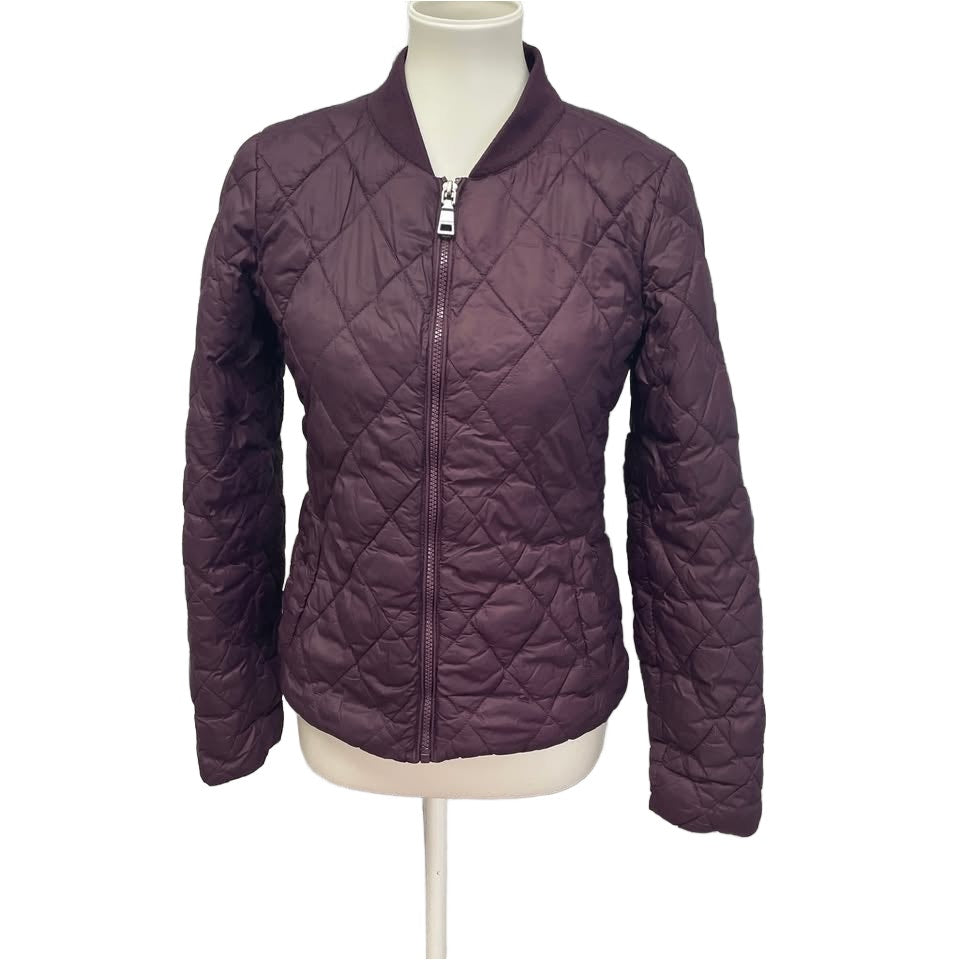Madden NYC Womens Small Quilted Full Zip Nylon Puffer Jacket w Pockets