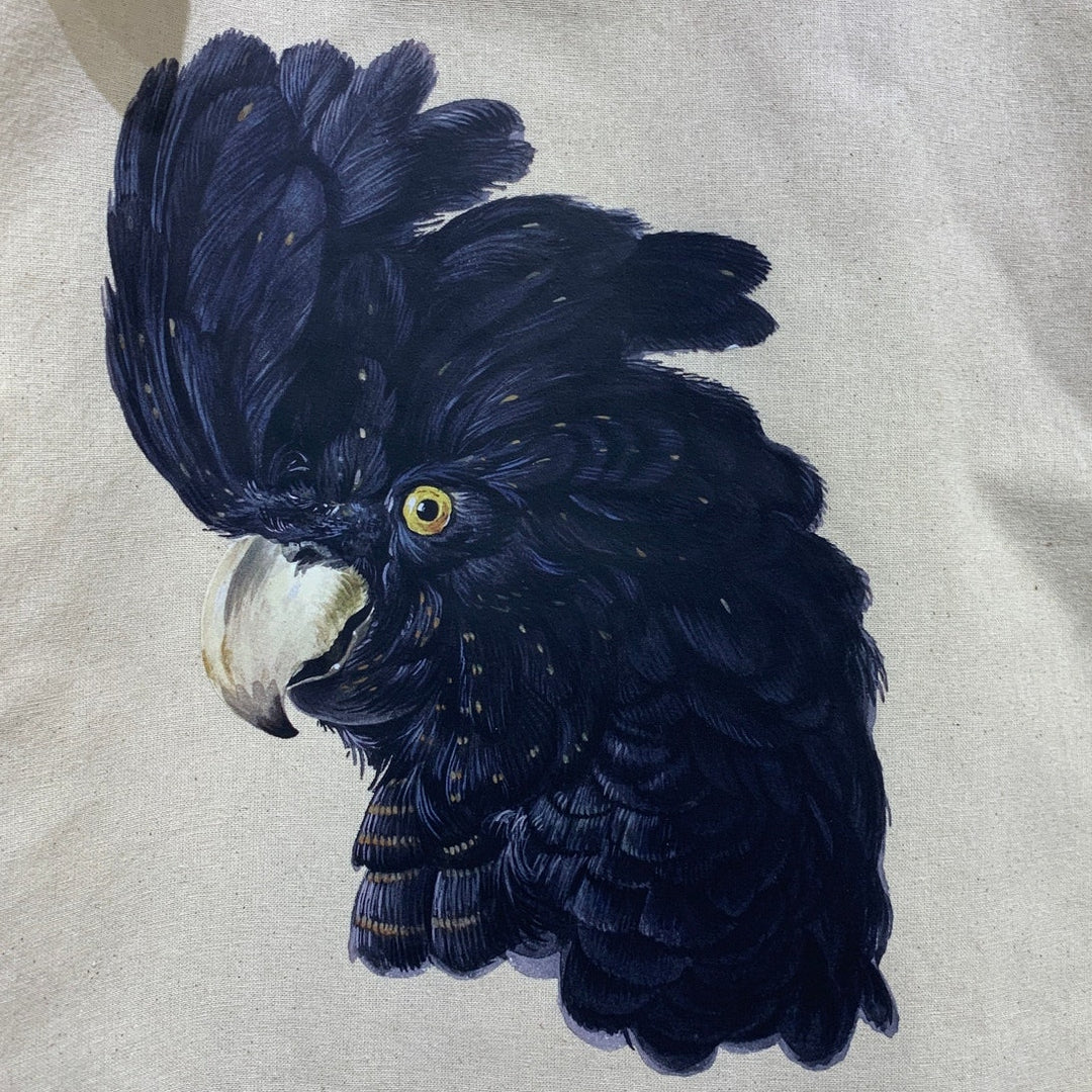 New Hand Printed Cockatoo Parrot Bird Canvas Tote Book Ukraine Artist Fundraiser