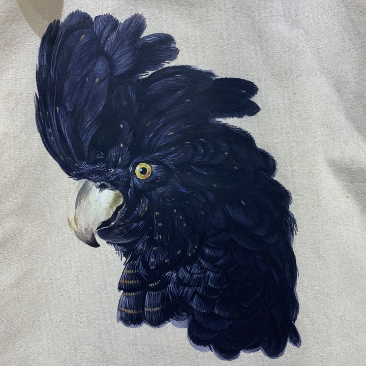 New Hand Printed Cockatoo Parrot Bird Canvas Tote Book Ukraine Artist Fundraiser
