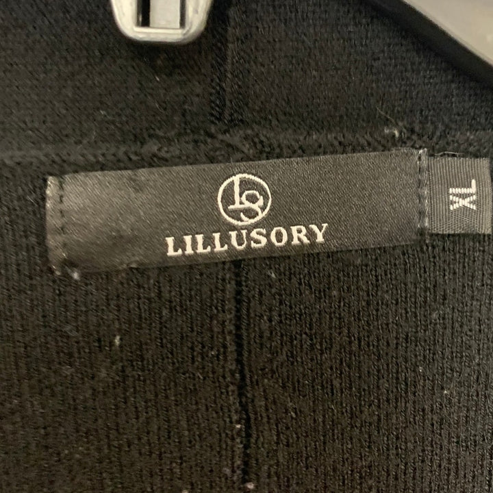 Lillusory Womens XL Black Long Sleeve Open Front Knit Cardigan Sweater