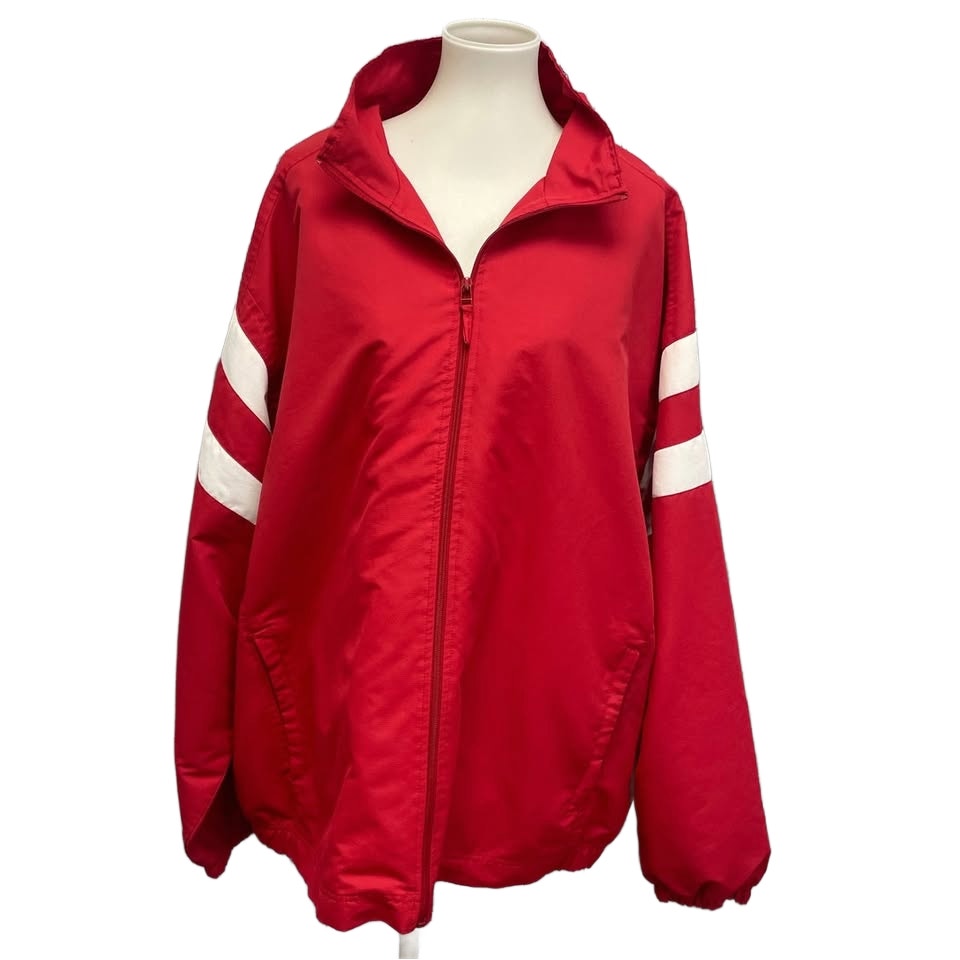 Badger Sport Mens 2XL Red Long Sleeve Full Zip Athletic Wind Breaker Jacket