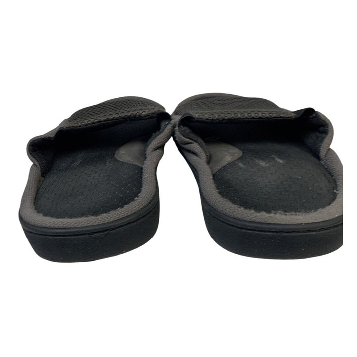 Longbay Mens Size 13-14 Gray Slippers Open Round Toe Slide On House Shoes