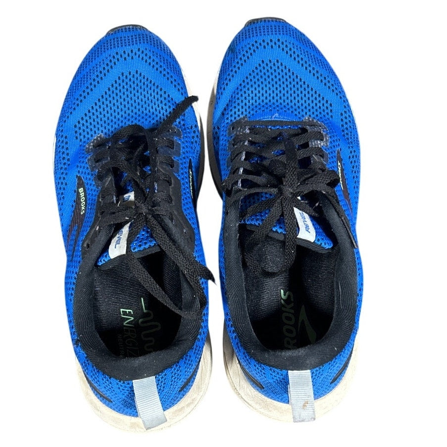 Brooks Revel Mens 10 Blue Black Mesh Lace Up Athletic Sneaker Shoes Good Cond