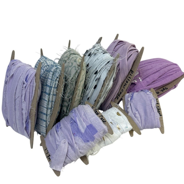 100+ Yards Handmade Upcycled Fabric Ribbon Yarn from Pillow Cases Bed Sheets