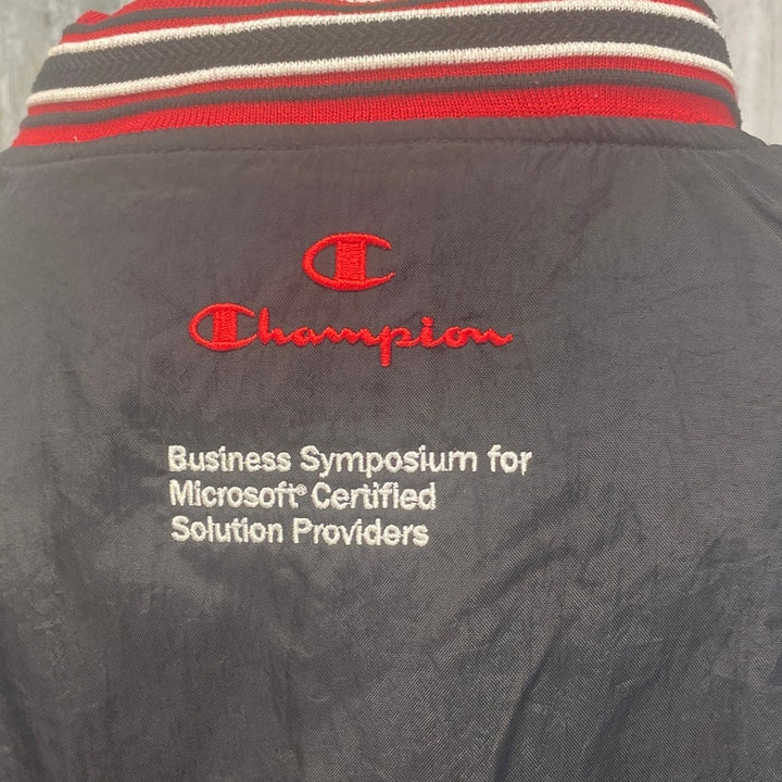 Vintage Champion Mens Medium Microsoft Fusion 99 Long Sleeve Pullover Jacket