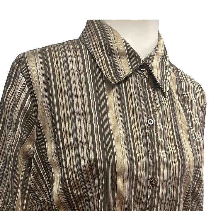 Lot of 2 Apt 9 Womens 1X 3/4 Sleeve PolyCotton Essential Button Down Shirts