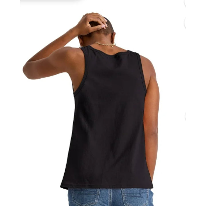 New Hanes Womens Medium Essentials Solid Black US Grown 100% Cotton Tank Top