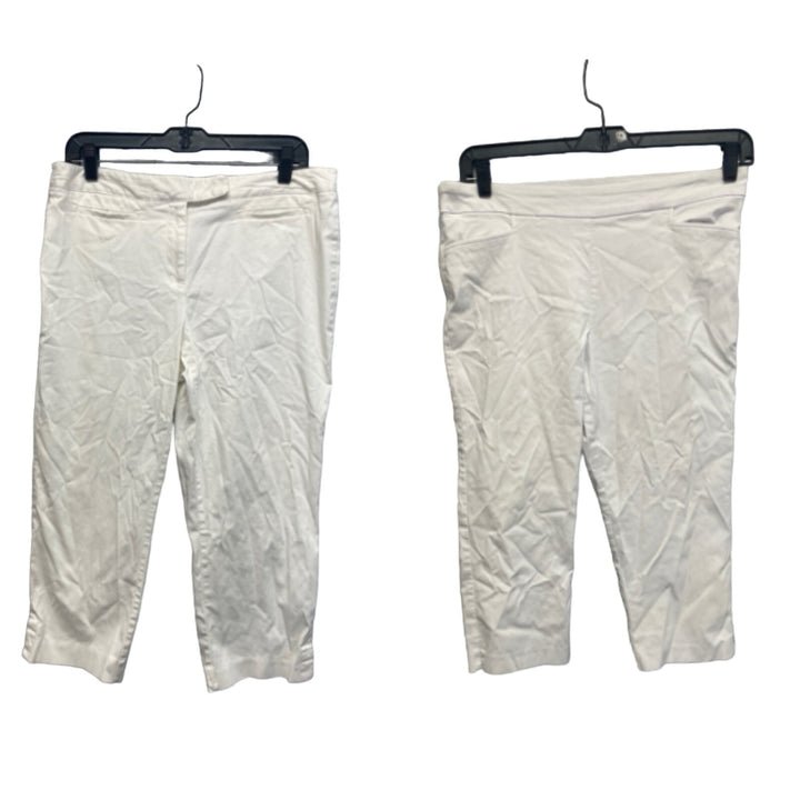 Simply Vera Time &amp; Tru Womens Large Cropped White Cotton Blend Capri Pants