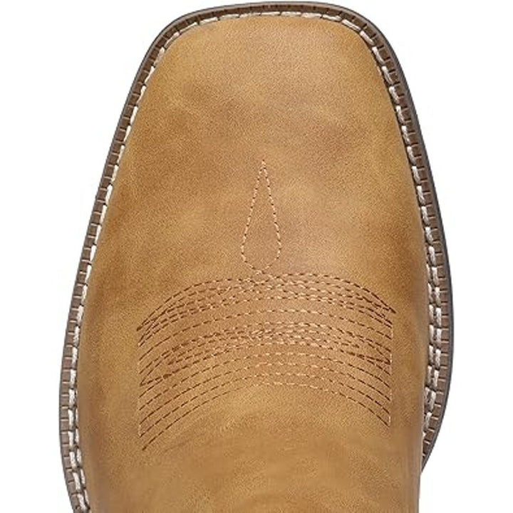 IUV Mens Size 10.5 Honey Brown Slide On Square Toe Western Ankle Chelsea Boots