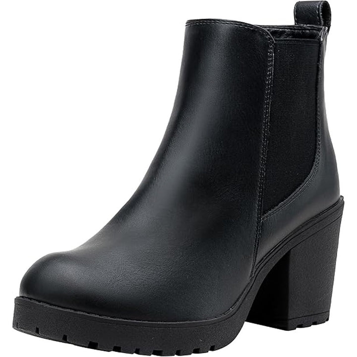 New Vepose Womens Size 8.5 Black 3" Heel Ankle Boot Round Closed Toe Shoes