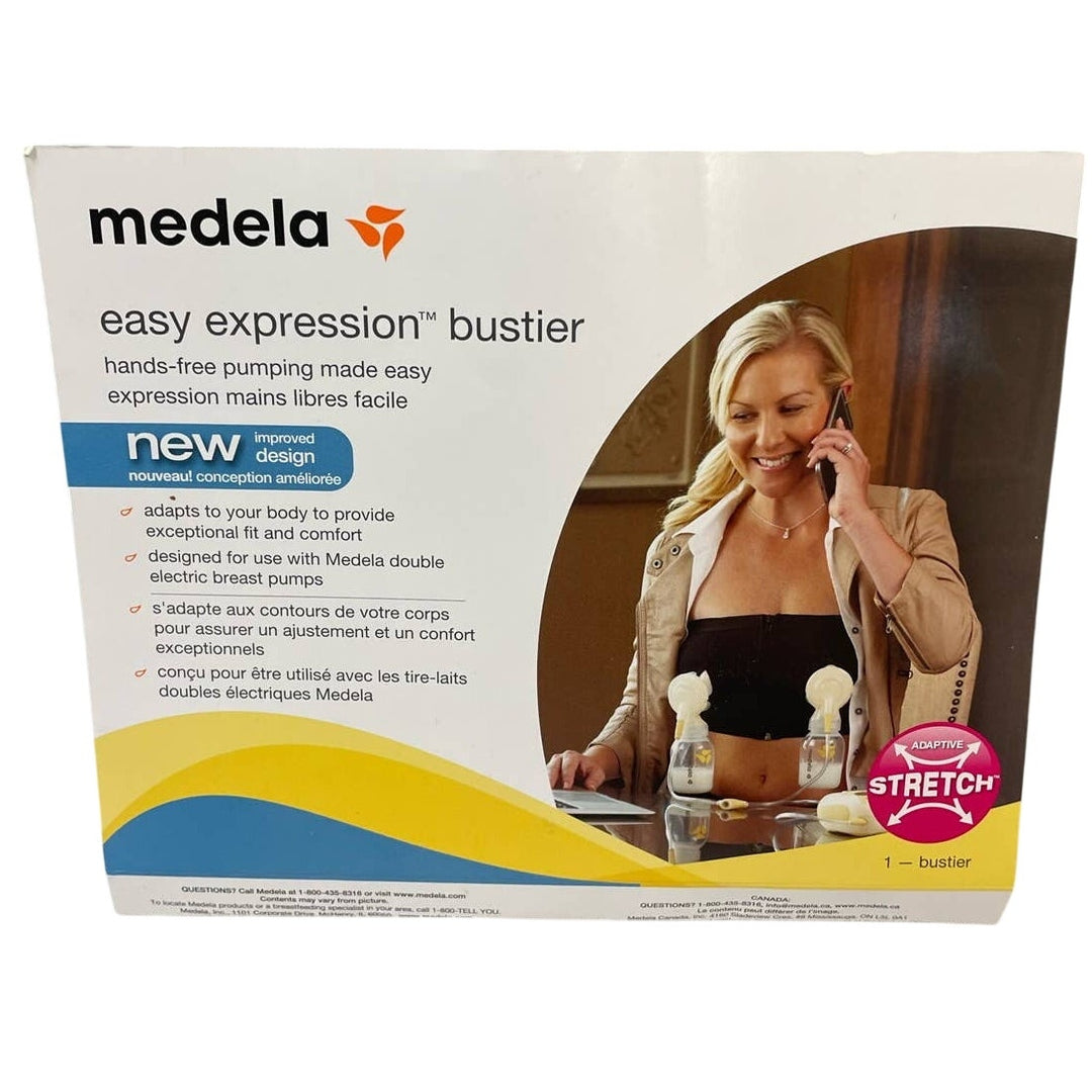 Medela Large Easy Expression Hands Free Double Pumping Front Zip Bustier Bra