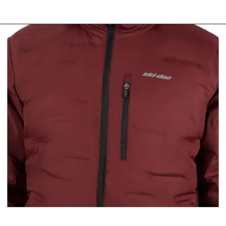 New Ski-Doo Mens Large Wine Red Full Zip Puffer Winter Welded Jacket 4548290932
