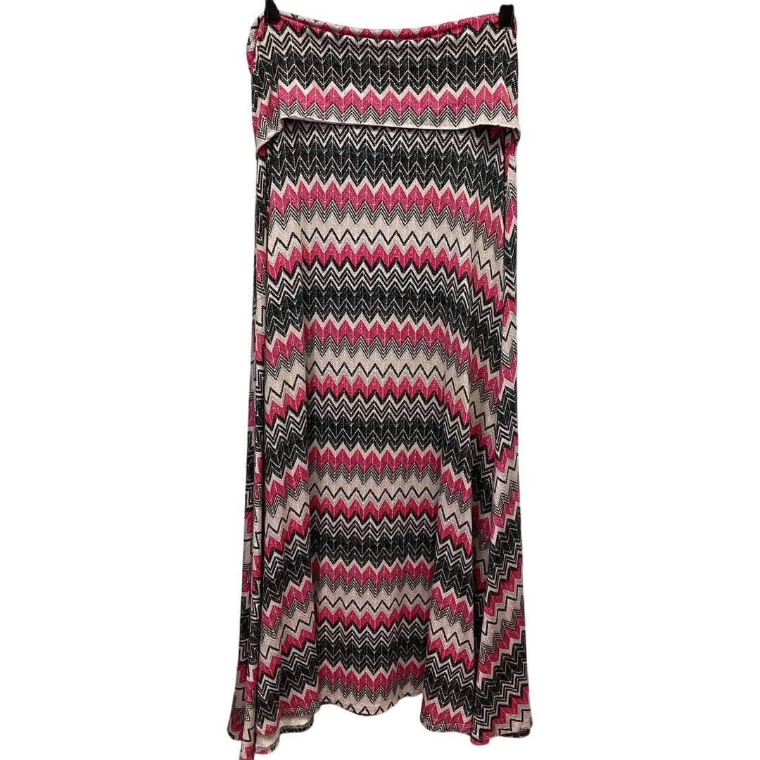 Hourglass Lilly Medium Chevron Stripe PolyBlend Handkerchief Stretchy Skirt