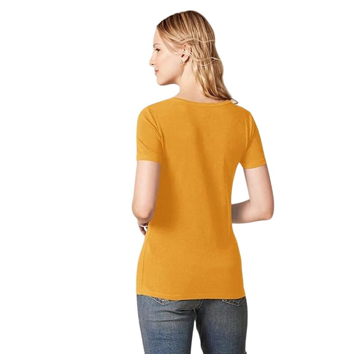 2 Pack Amazon Essentials Womens XS Yellow Short Sleeve V Neck Tee Shirts