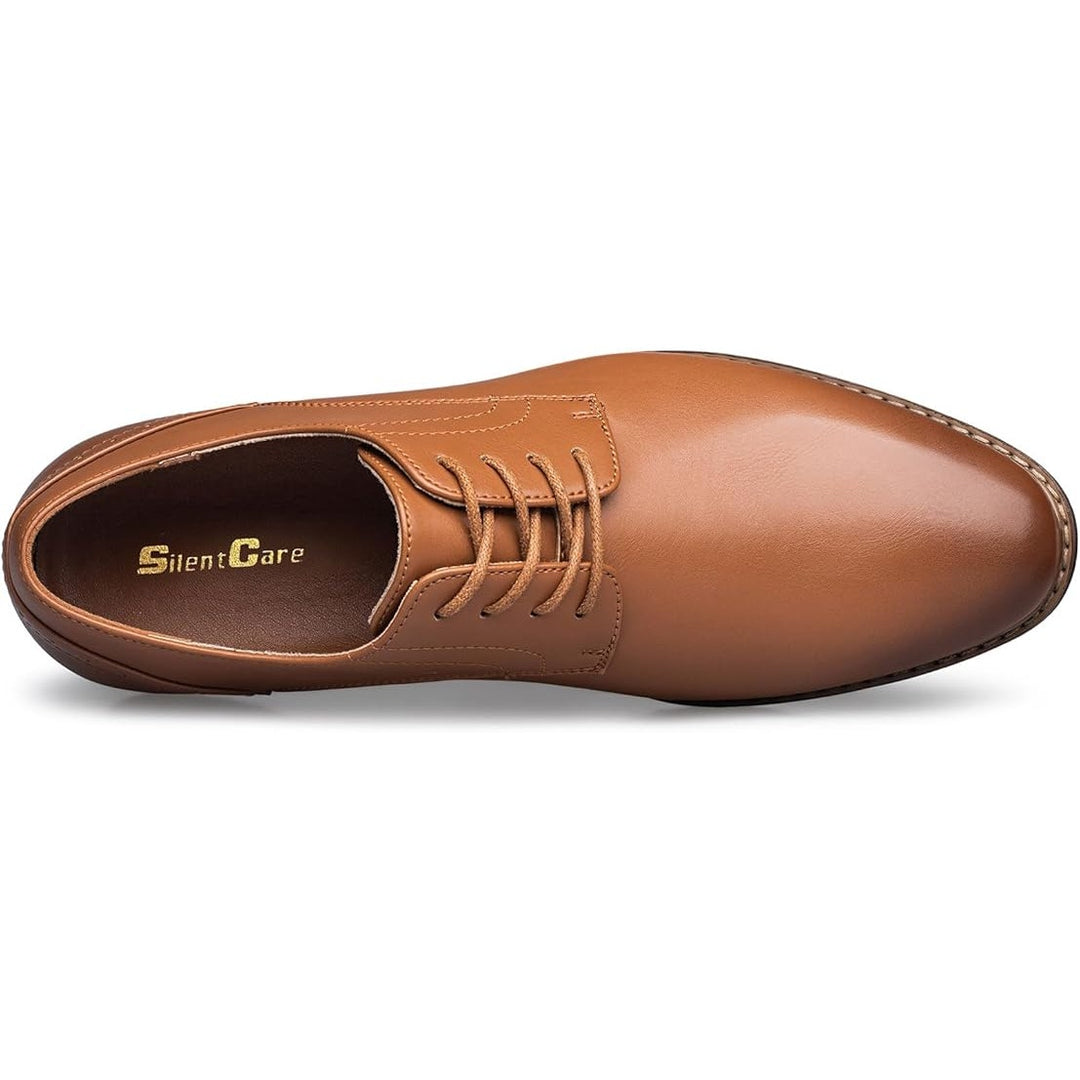 Silent Care Mens Size 9 Chestnut Brown Lace Up Classic Oxford Formal Shoes
