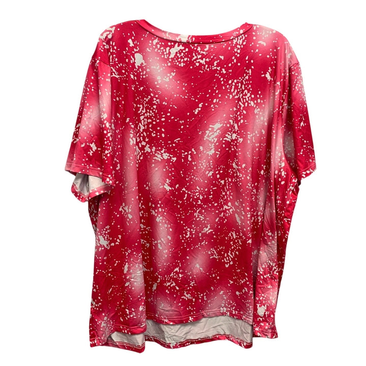 Womens Plus Size 4XL Mama Leopard Print Tie Dyed Short Sleeve Polyester Tee