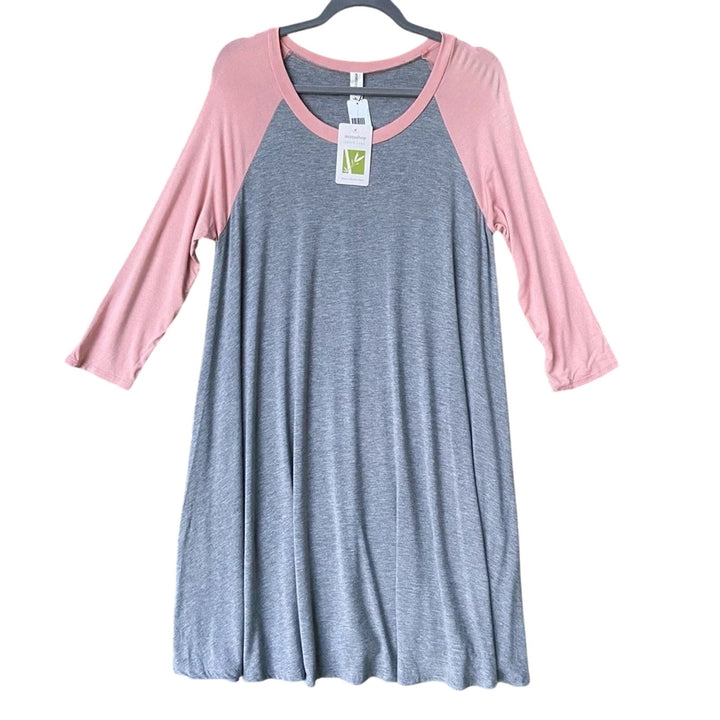 NWT New Mittoshop Womens Large Raglan Long Sleeve Crew Neck TShirt Dress