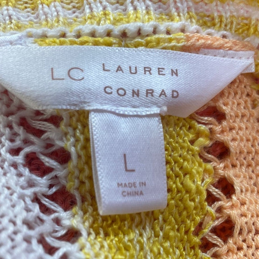 Lot of 2 Cute Lauren Conrad Faded Glory Womens Large Loose Weave Sweaters