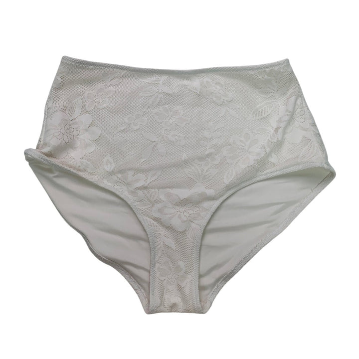 New American Eagle Womens XXS White Floral Lace Hogh Waisted Bikini Bottoms ONLY