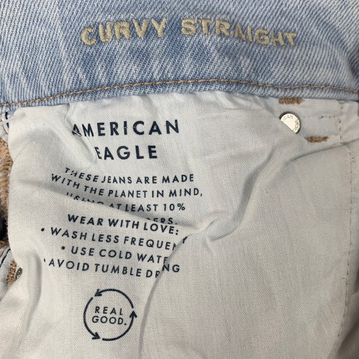 New American Eagle Womens Size 4 Regular Curvy Straight Denim Blue Jeans
