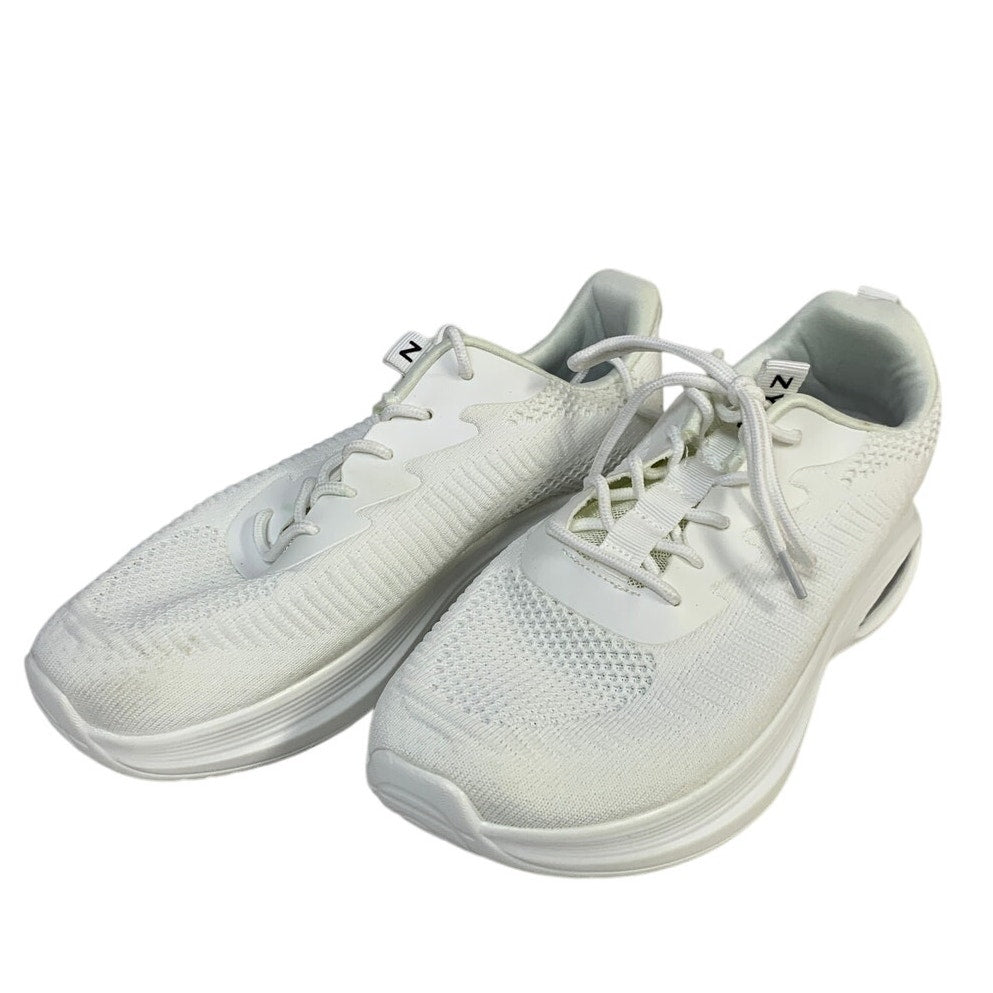 Zyen Womens Size 9 White Sneakers Lace Up Low Top Round Toe Running Shoes