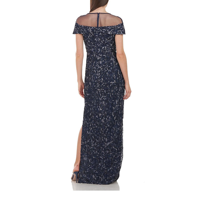 JS Collections Womens Size 2 Reese Twist Column Short Sleeve Lined Maxi Dress