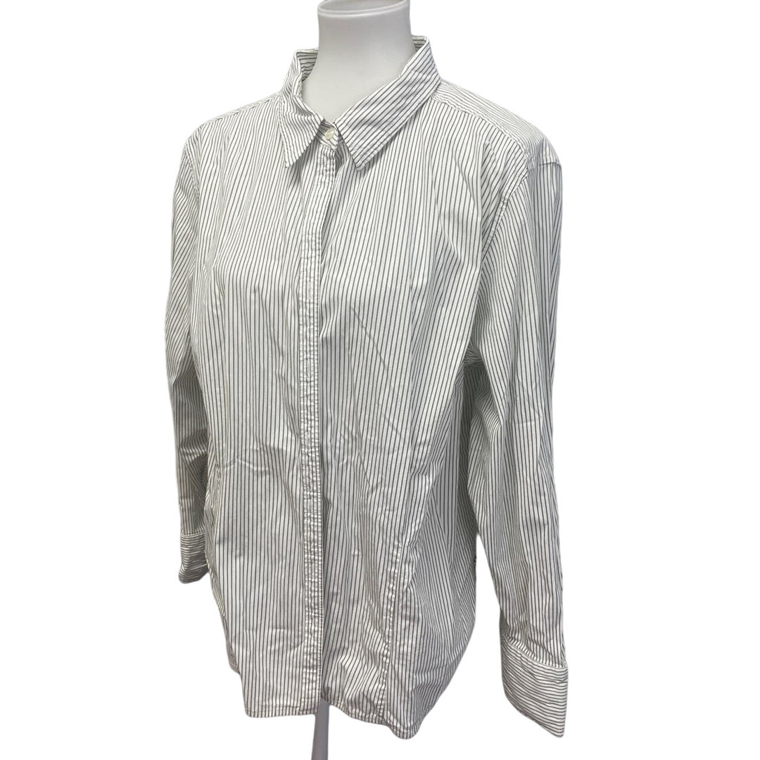 Lot of 2 Izod Womens Plus Size 2X Long Sleeve Button Down Collared Shirts