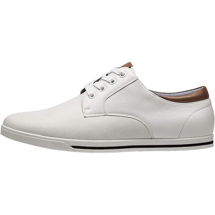 New Bruno Marc Mens Size 13 White Canvas Lace Up Rivera Oxfords Shoes Sneakers
