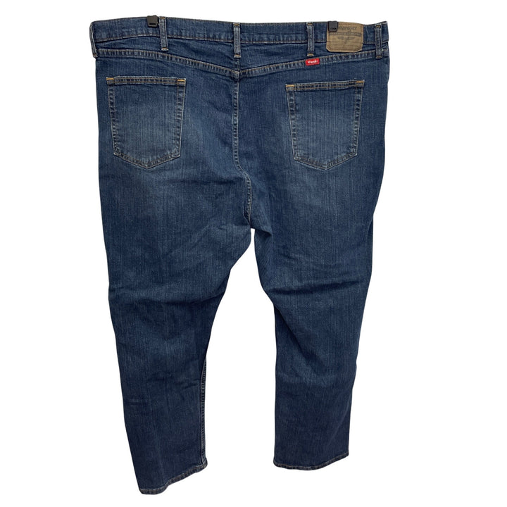 Wrangler Mens 46 X 30 Cotton Blend Relaxed Fit Med Wash Denim Blue Jeans