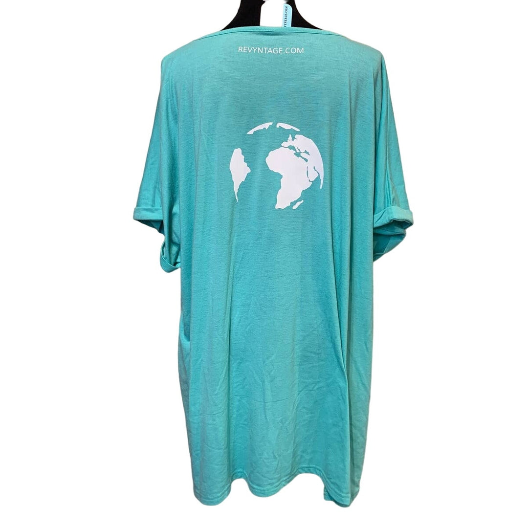 Hand Printed Upcycled 3X Saving the Planet is My Superpower Short Sleeve Tee