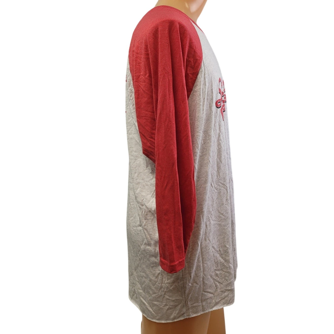 New Hand Printed Mens Medium St Louis Baseball Town 3/4 Sleeve Tee Shirt