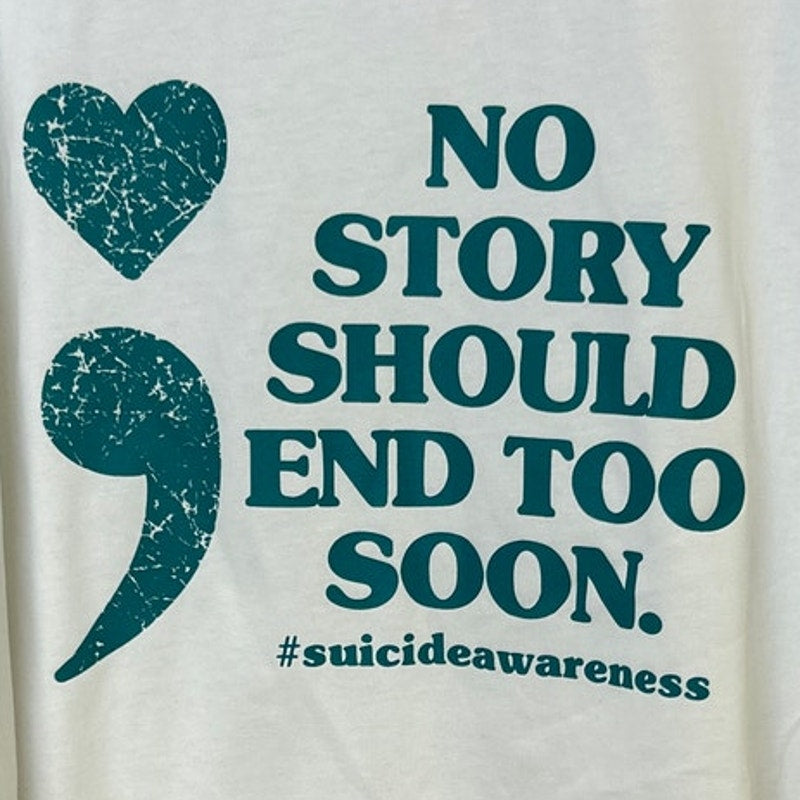 New Hand Printed Womens 2XL No Story Should End Too Soon Short Sleeve T Shirt