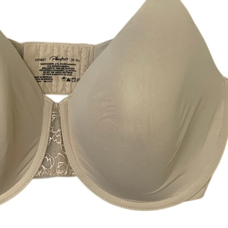 Playtex Womens Size 36DD Tan Underwire Lined Thin Strap Adjustable Bra EUC