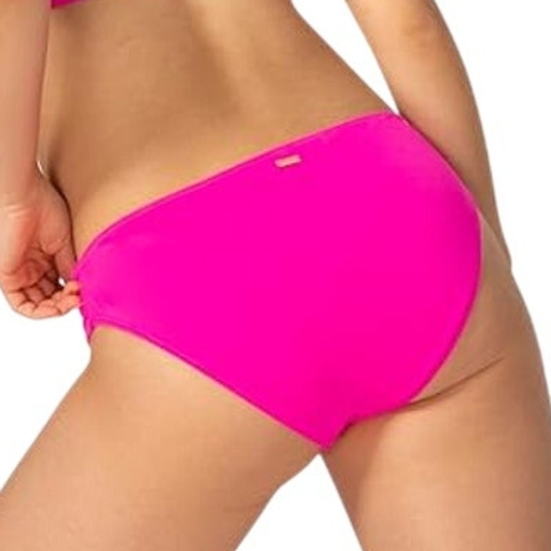 New Smart &amp; Sexy Womens Small Fuchia Swim Secret Side Ruched Bikini Bottoms