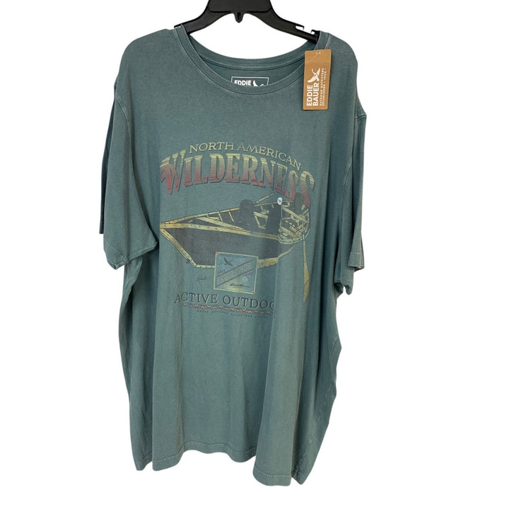 New Eddie Bauer Mens 3XLT Tall North American Wilderness Reissue Canoe Tee Shirt