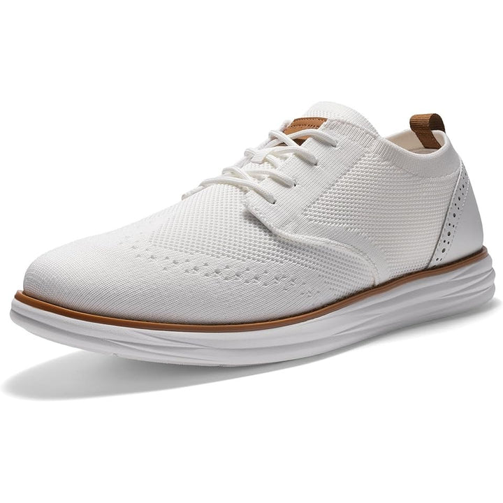 Bruno Marc Mens Size 12 White Oxford Sneakers Closed Round Toe Lace Up Shoes