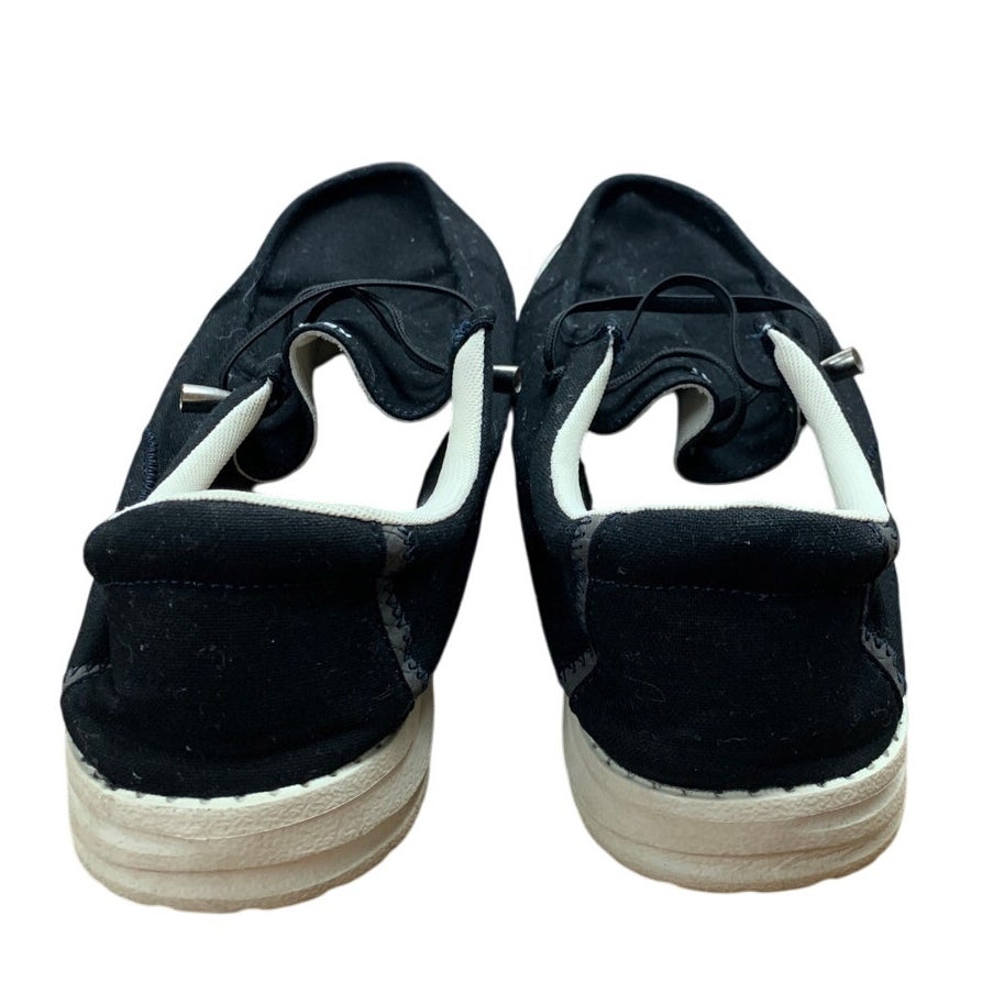 Kemisant Mens Size 13 Black Canvas Machine Washable Slip On Boat Sneaker Shoes