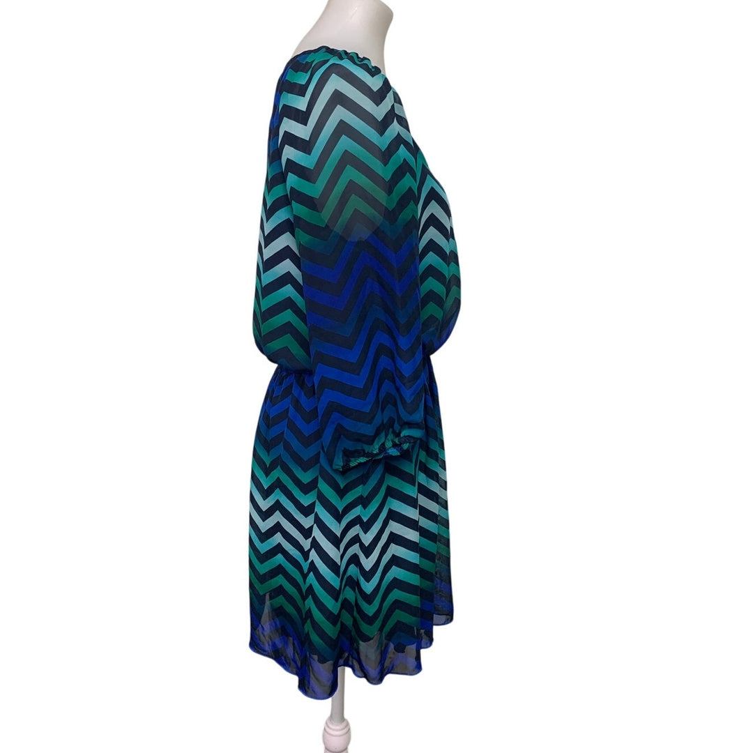 Speechless Womens XL 100% Polyester Chevron Stripe Long Sleeve Square Neck Dress
