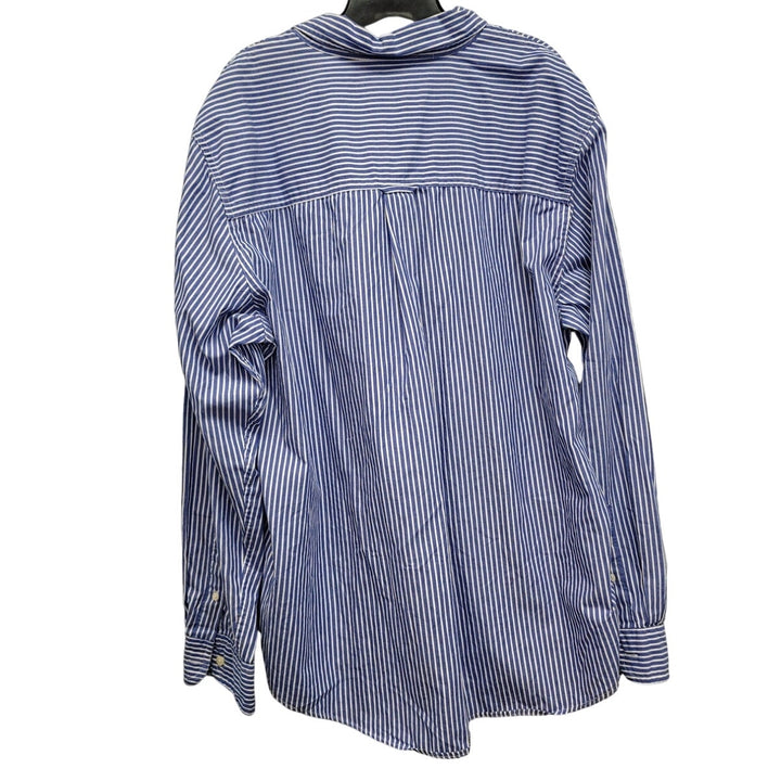 Chaps Mens XL Striped PolyCotton Long Sleeve Button Up Shirt w Front Pocket