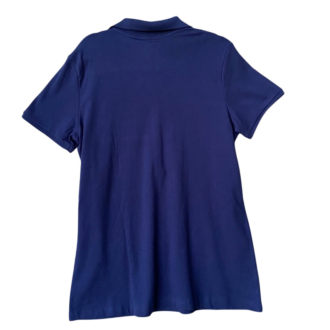 NWT New Old Navy Womens XL Blue Stretch Cotton Short Sleeve Collared Polo Shirt