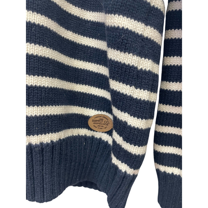 H&amp;M LOGG Boys Medium 8-10 Cotton Navy Long Sleeve 1/4 Zip Pullover Sweater