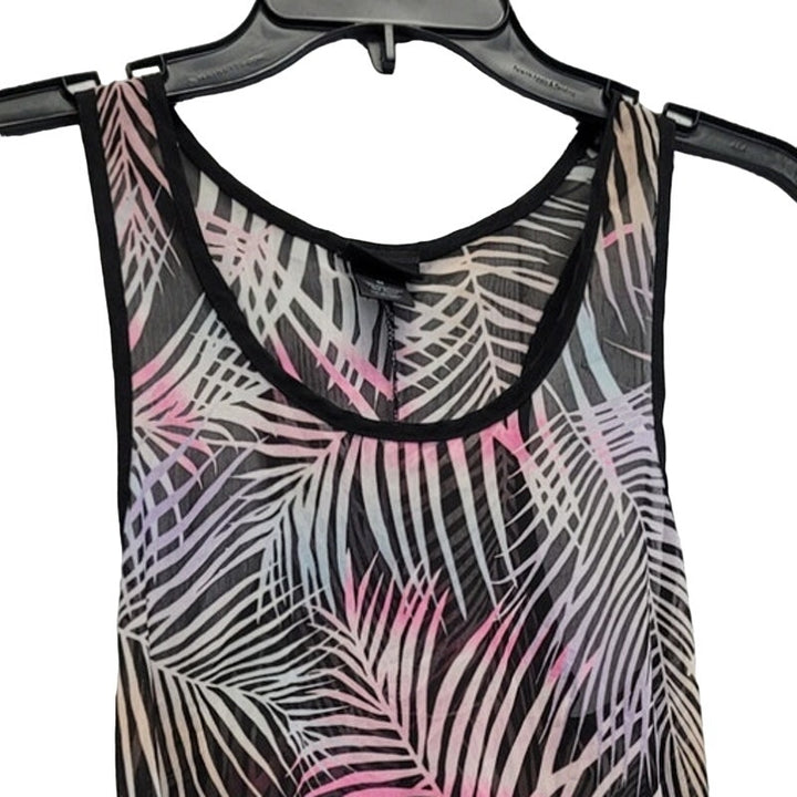 Rue 21 Womens Medium Hi Low Sheer Sleeveless Racerback Fern Sheath Dress