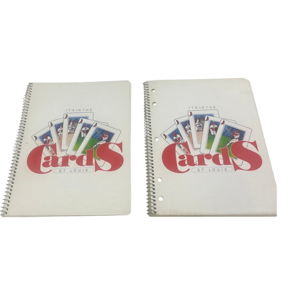 2 Vintage St Louis Baseball Cardinals Spiral Bound Wide Rule Lined Notebooks